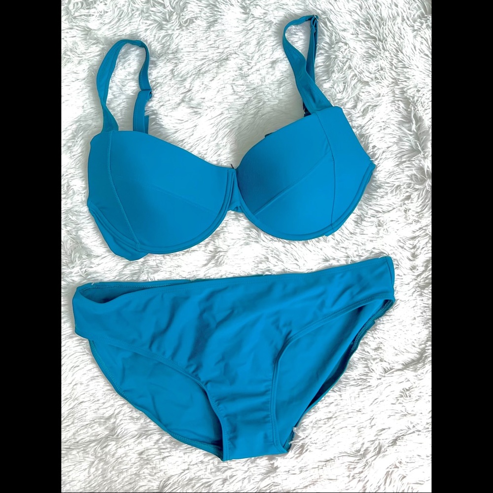 Lycra Teal green two-piece bikini